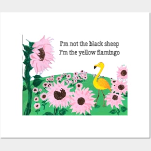 Funny Yellow Flamingo Posters and Art